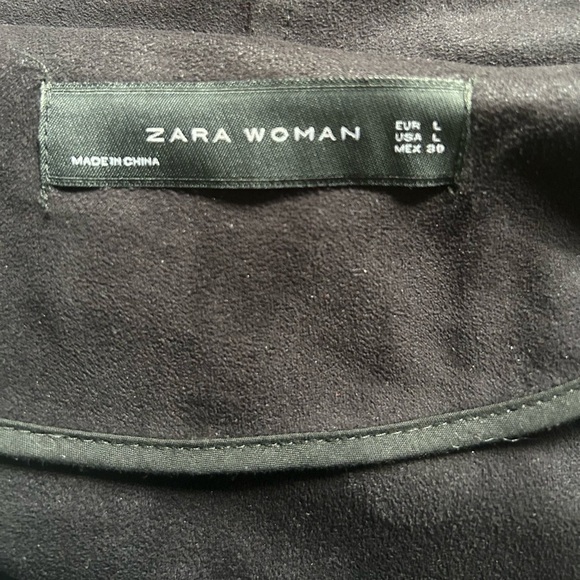 Zara Black Elegant Faux Leather Jacket, Size L - Picture 2 of 4